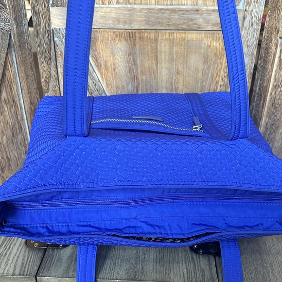 Vera Bradley Midnight Blue Large Textured Quilted Shoulder Handbag Travel Tote - Picture 12 of 16